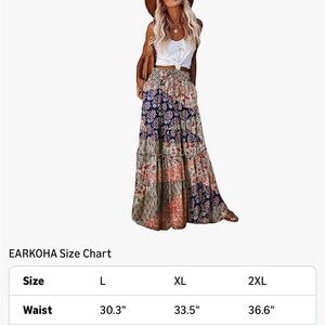 #85 Women's Boho Maxi Skirt - Multicolor